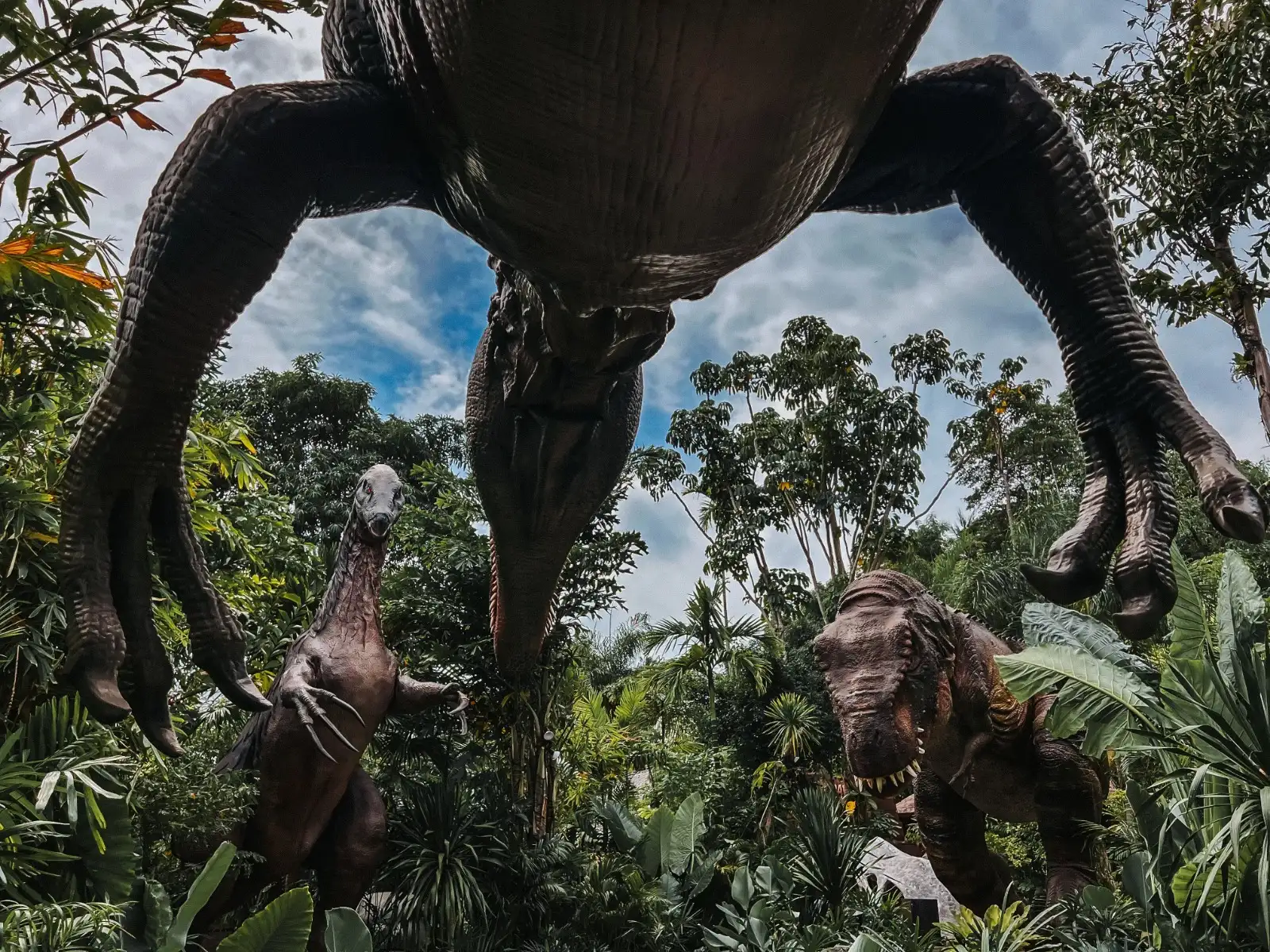 Dinosaur-themed mini-golf hole beside the volcano at Dino Park Phuket